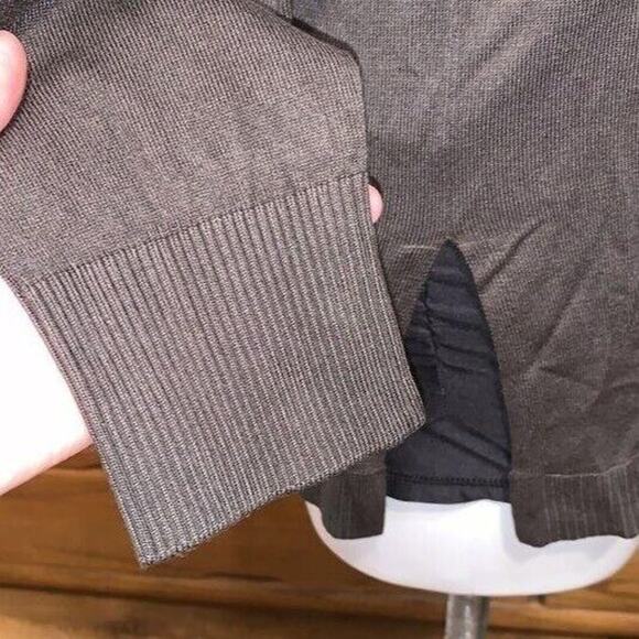 525 America Womens Pullover Sweater Knit Cutout Back Tunic Brown Large - Picture 7 of 10